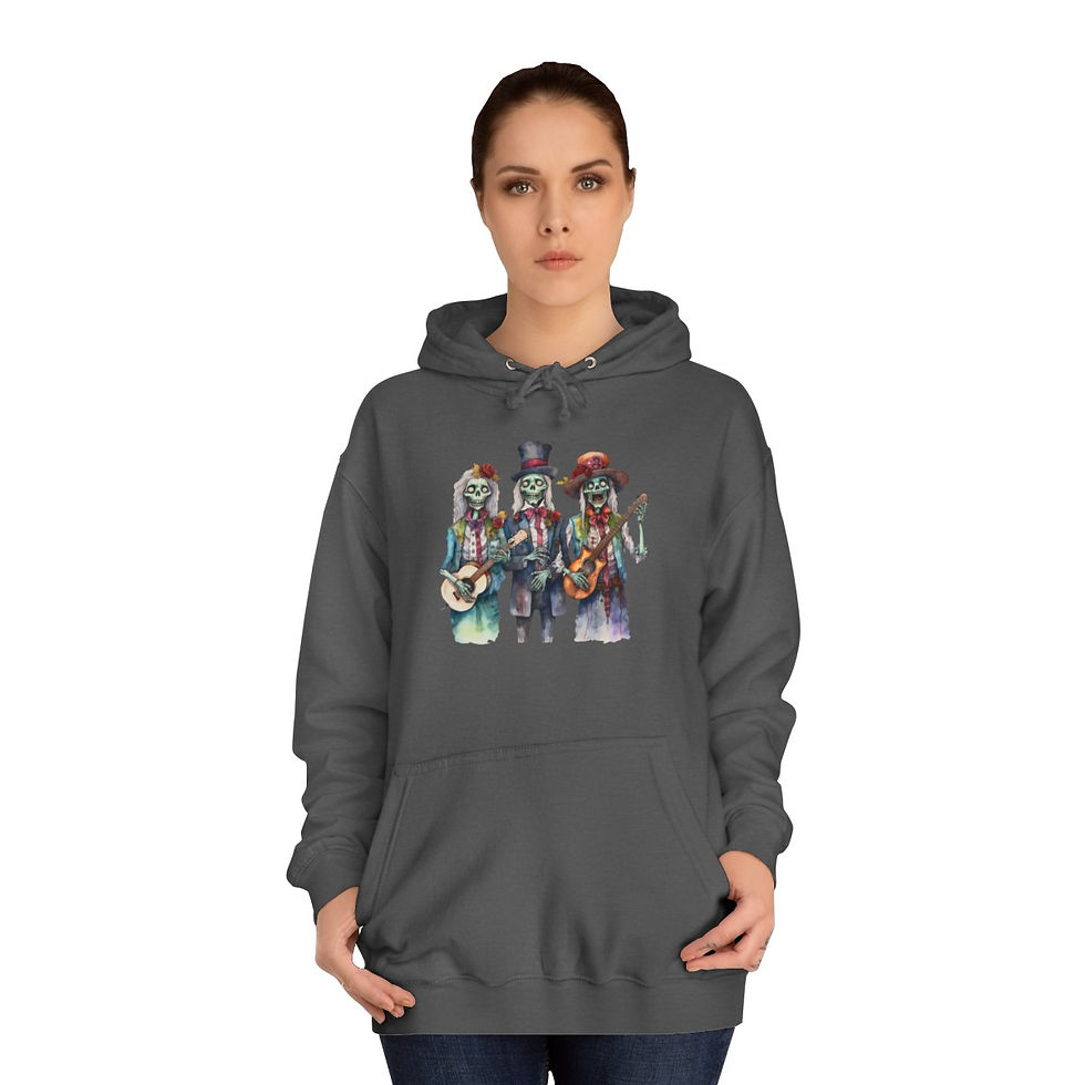 Thumbnail: Hippie Ghoul Band Hoodie Sweatshirt w/ Pockets Winter Fall Apparel Halloween 