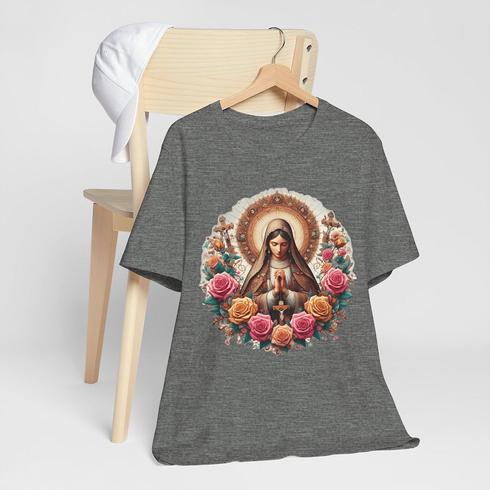 Thumbnail: Shabby Religious Faith T-Shirt Virgin Mary Art Tee Vintage Style Catholic Gifts
