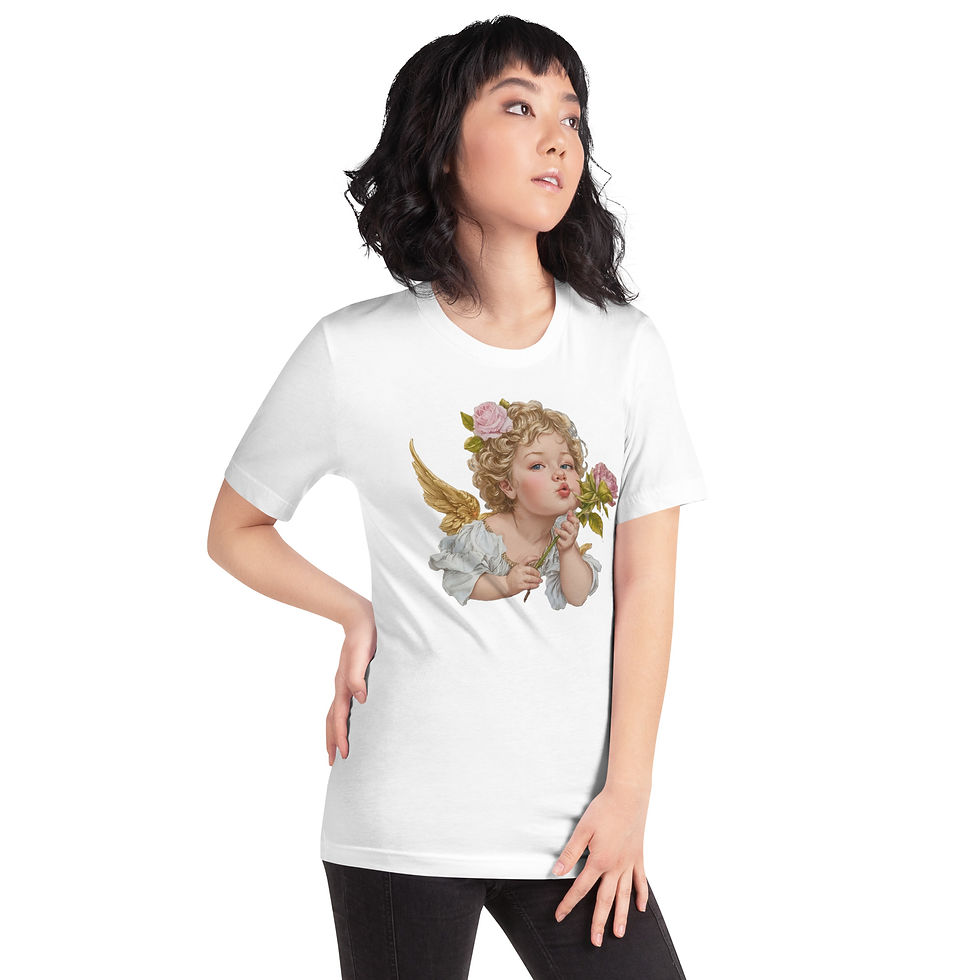 Thumbnail: Shabby Chic Cherub T-Shirt, Wearable Art, Artistic Gift, Victorian Angel
