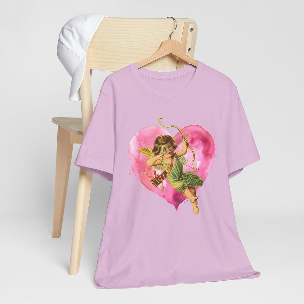 Thumbnail: Vintage Cupid Art T-Shirt Artistic Gift Shabby Cherub Love Valentine's Day Tee