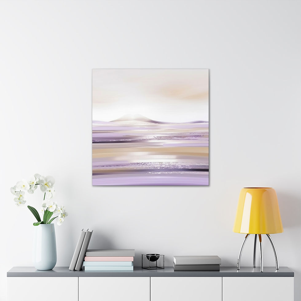 Thumbnail: Abstract Watercolor Canvas Art Misty Mountain Lake Modern Artistic Wall Decor 