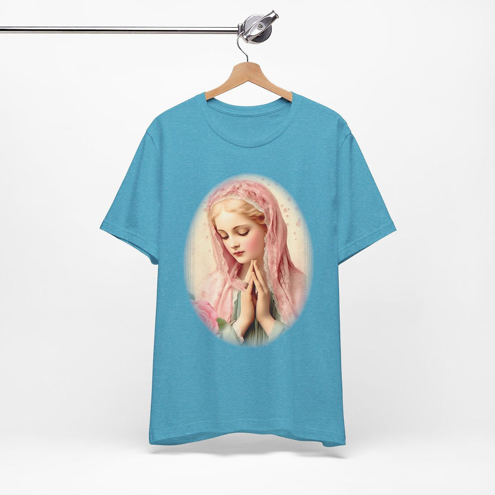 Thumbnail: Virgin Mary T-Shirt Shabby French Madonna Ave Maria Art Tee Catholic Faith Gifts
