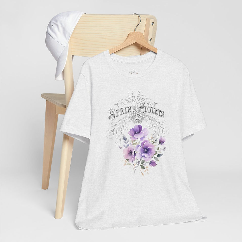 Thumbnail: Summer T-Shirt Spring Violets Art Tee Trendy Apparel Artistic Gifts