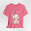 Miniatura: Christmas Kitten T-Shirt Shabby Pink and White Cat Artistic Gift Cat Lover Tee