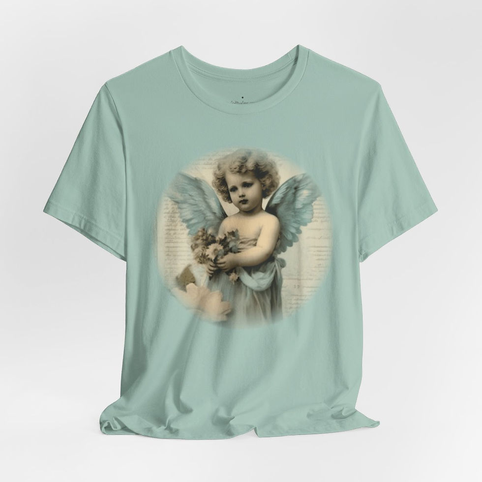 Thumbnail: Pastel French Shabby T-Shirt Vintage Cherub Angel Apparel Chic Artistic Gifts