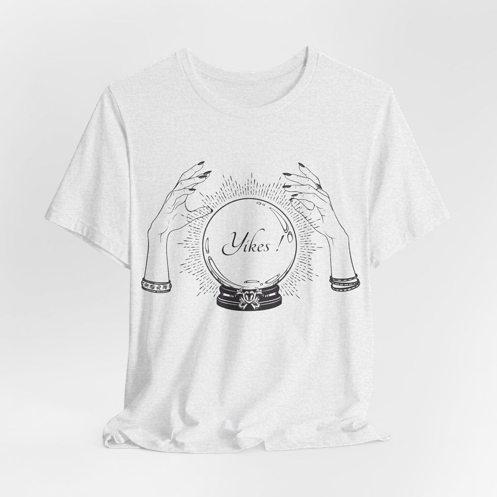 Thumbnail: Sarcastic T-Shirt Crystal Ball says YIKES Funny Tee Metaphysical Inspired gift