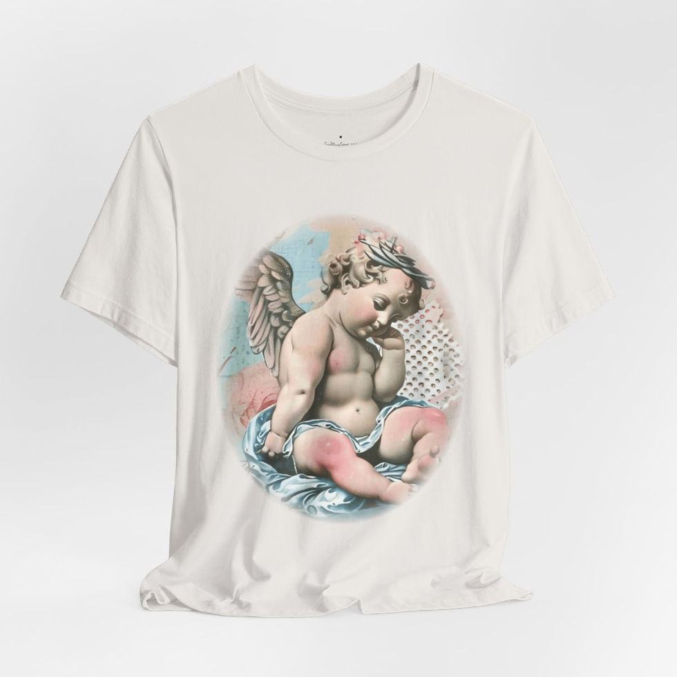 Thumbnail: Pastel French Shabby T-Shirt Vintage Cherub Angel Apparel Chic Artistic Gifts