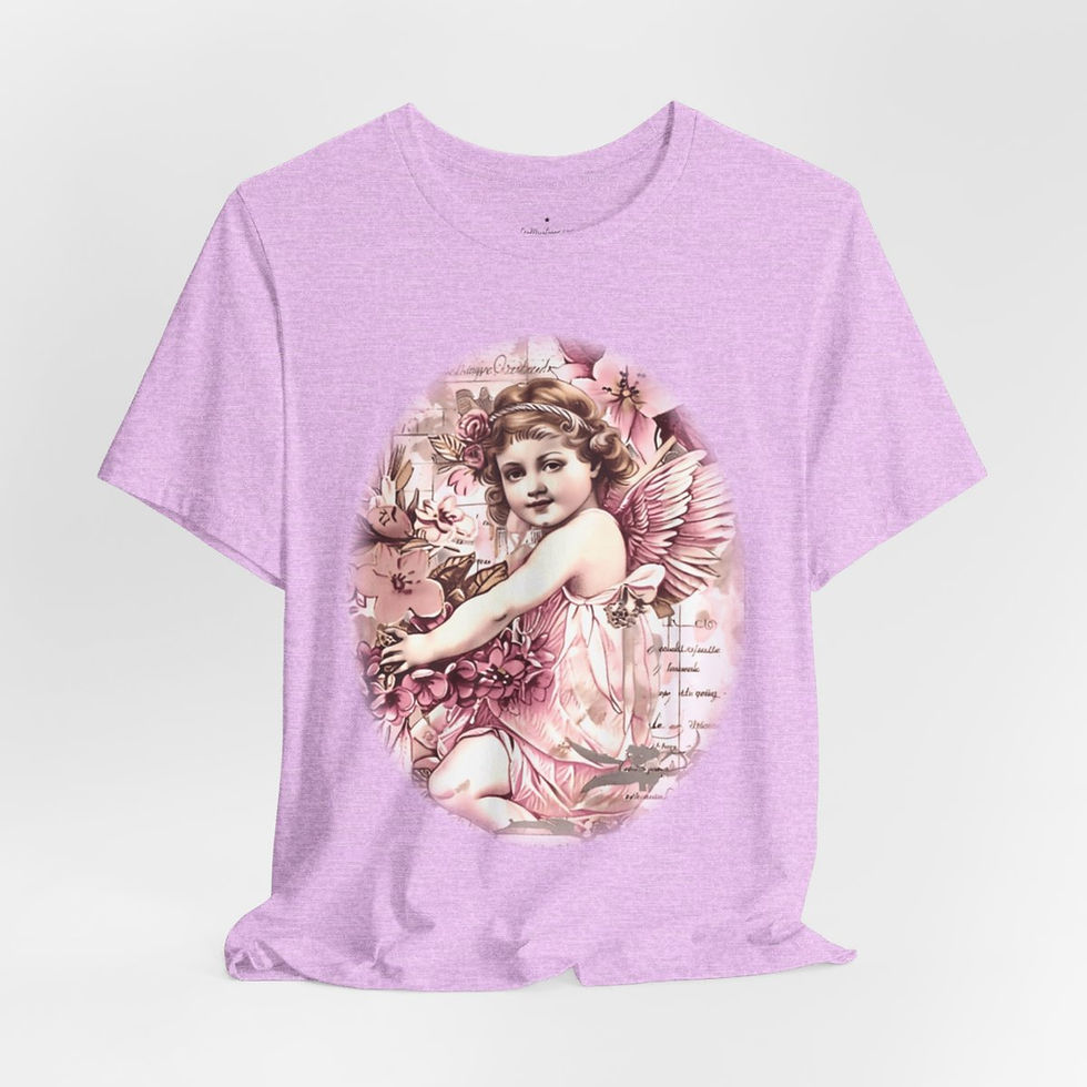 Thumbnail: Pink Shabby French T-Shirt Vintage Cherub Angel Apparel Chic Artistic Gifts