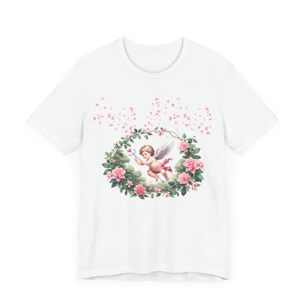 Thumbnail: Shabby Cherub T-Shirt Vintage Cupid Angel Tee Wearable Art Thoughtful Gifts