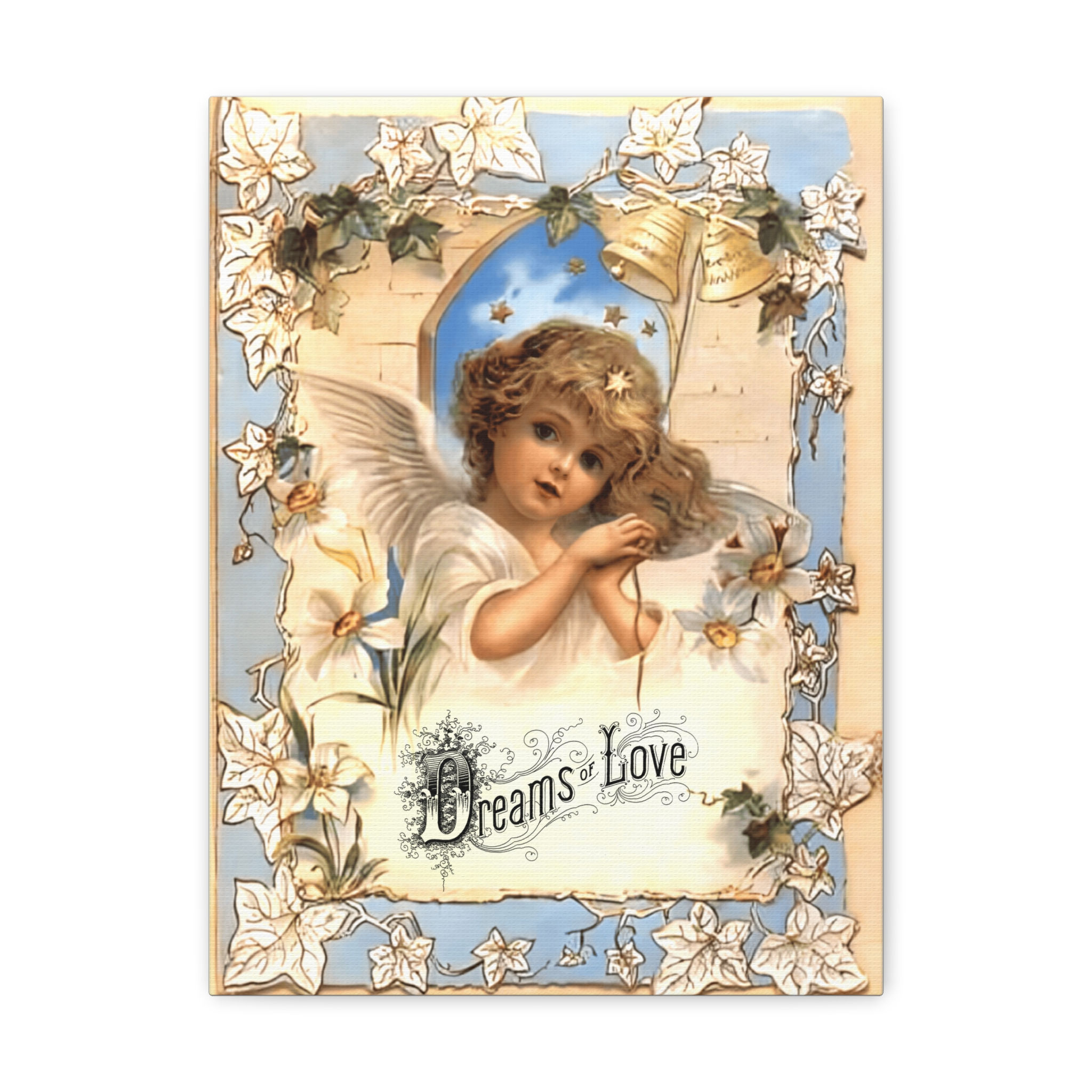 Shabby Angel Art Canvas Dreams of Love French Country Cherub Wall decor