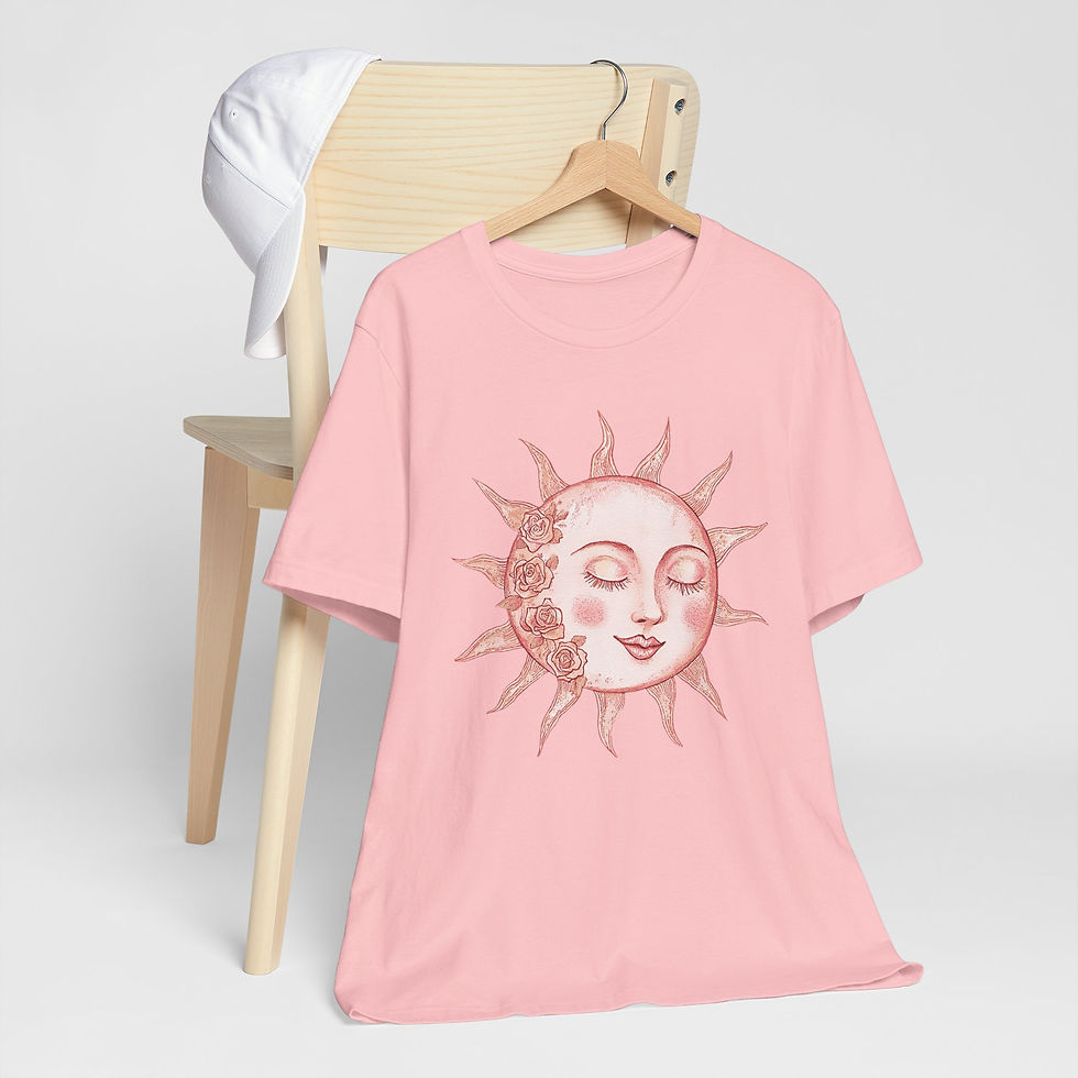 Thumbnail: Art T-Shirt Pink Celestial Tee Trendy Artistic Gift Personal Expressive Style