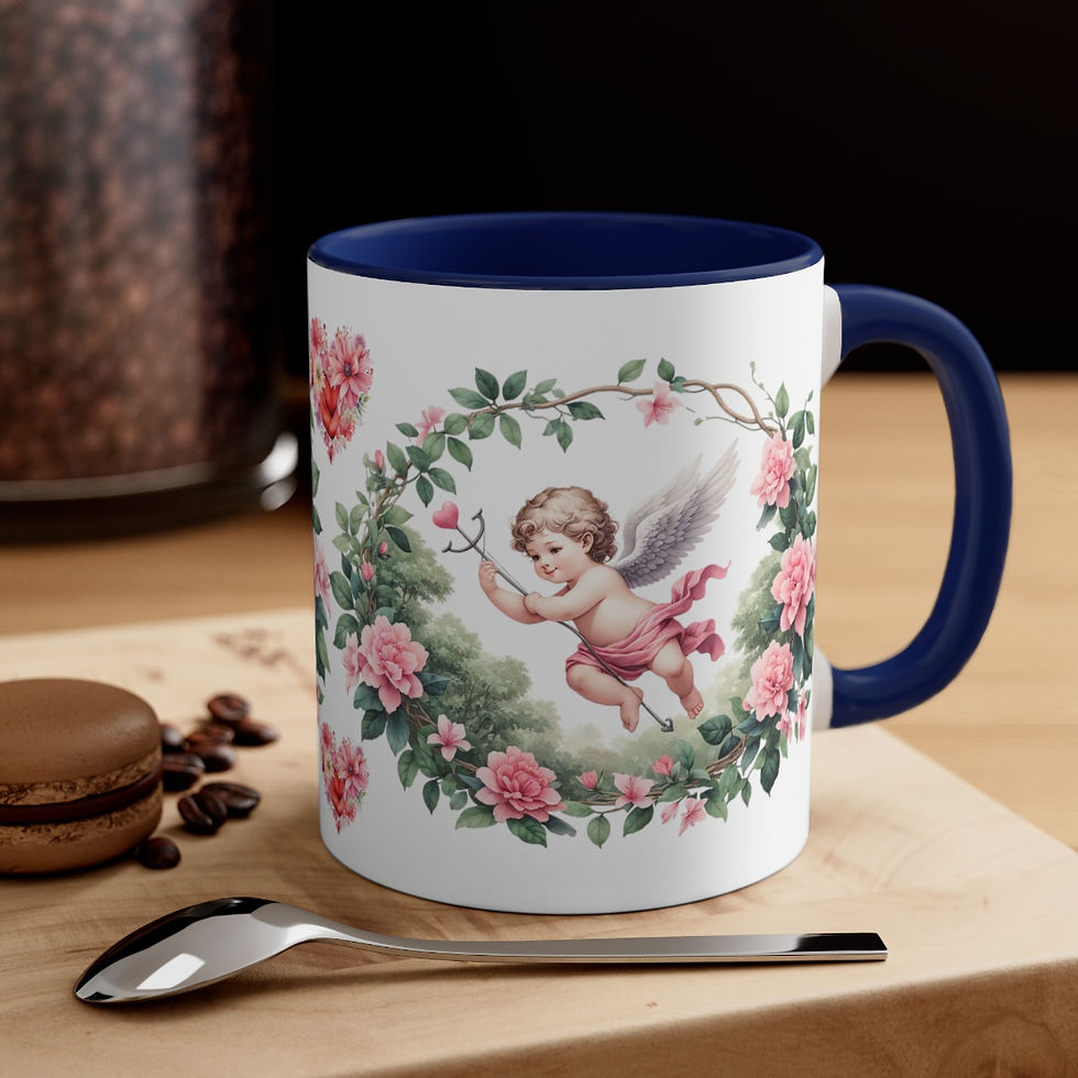 Thumbnail: Pink Cherub Cupid Coffee Mug Gifts of Love mug Thoughtful gifts Valentine's Day
