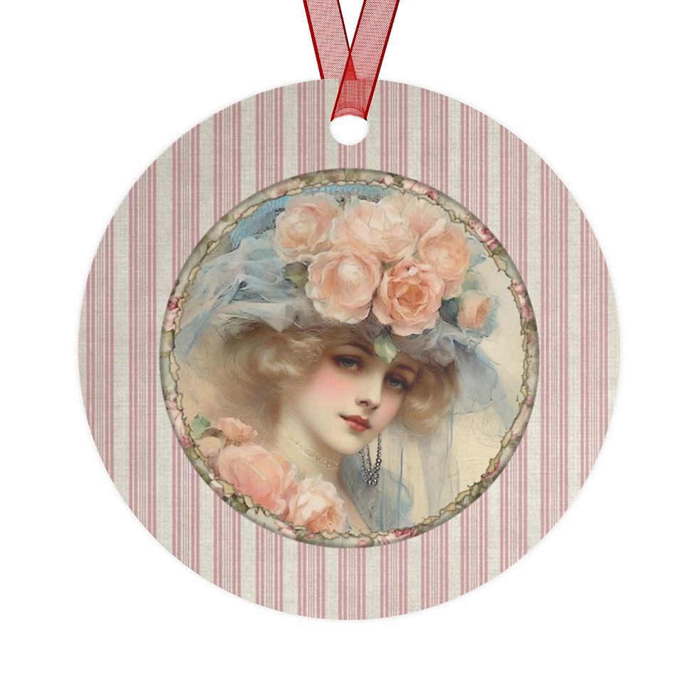 Thumbnail: Shabby Victorian Christmas Ornament Beautiful Woman Artistic Christmas Decor