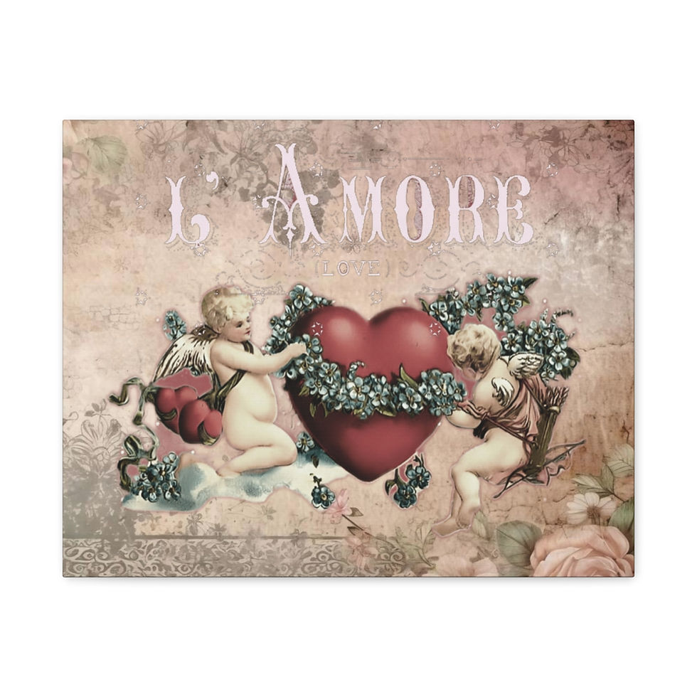 Thumbnail: Shabby Chic L' Amore Canvas Art Victorian Cherub Cupid French Victorian Print