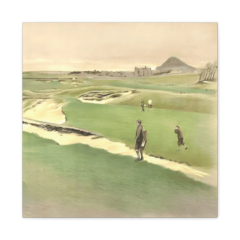 Thumbnail: Vintage Golf Art Canvas Antique Golfers Men Golfing Wall Decor Golf Lover Print