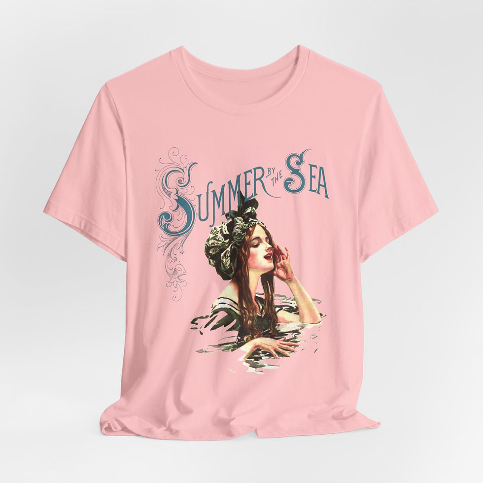 Thumbnail: Art T-Shirt Vintage Harrison Fisher Victorian Lady Summer by Sea Artistic Tee