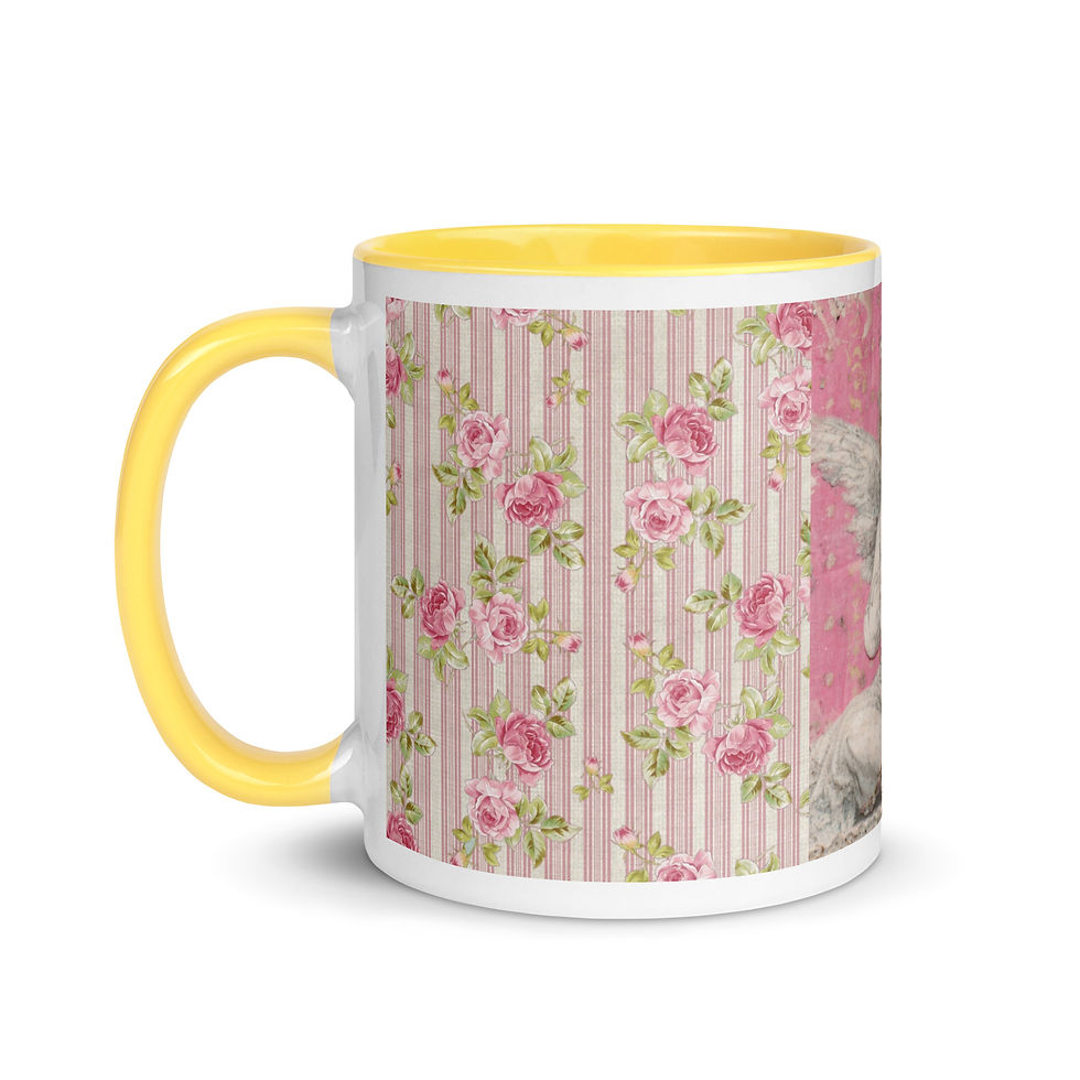 Thumbnail: Artistic Angel Coffee Mug Victorian Shabby Roses Colorful French Country Art