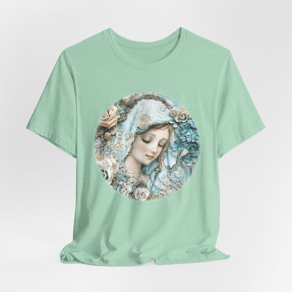 Thumbnail: Shabby Virgin Mary T-Shirt Religious Wearable Art Tee Artistic Catholic Gifts