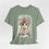 Miniatura: Victorian Cat Art T-Shirt Shabby Mint & Pink Roses Hat Artistic Cat Lover Gift