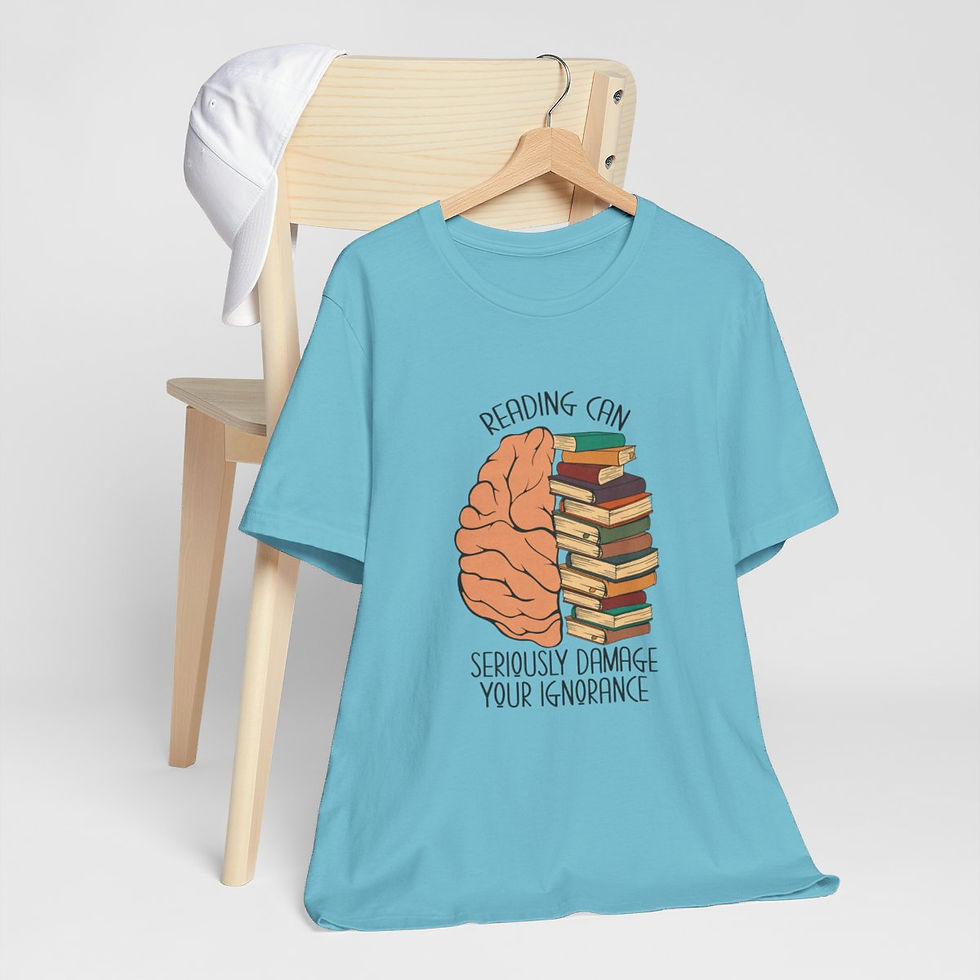 Thumbnail: Book T-Shirt Reading can Damage Your Ignorance Expressive Art Apparel Fun Gifts