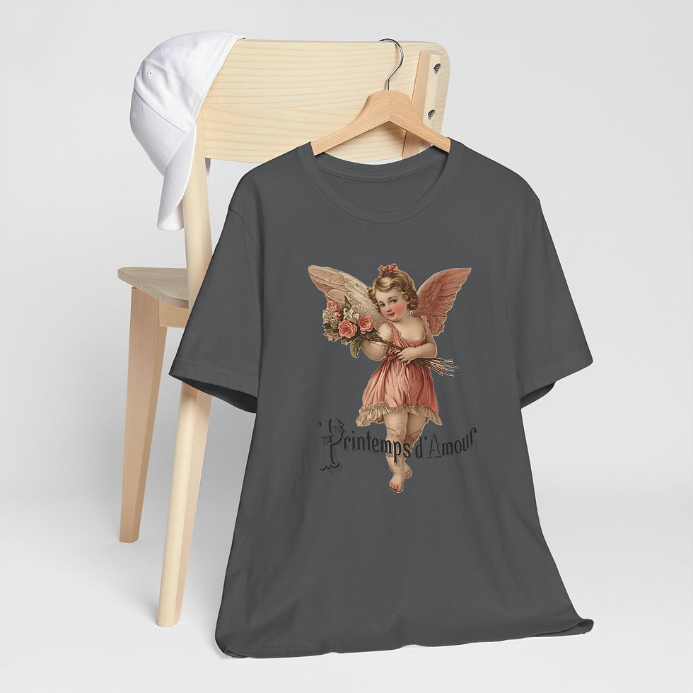 Thumbnail: Shabby French Cherub T-Shirt Cupid Pledge of Love Artistic Romantic Gift
