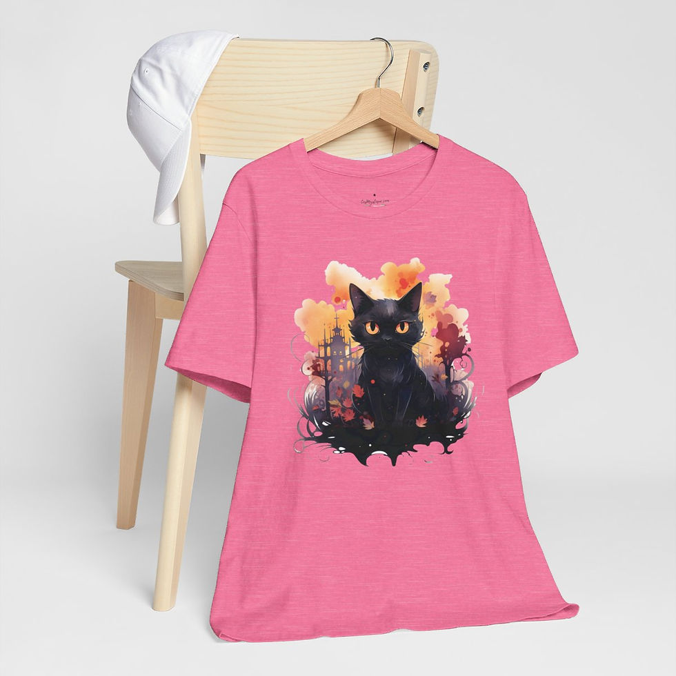 Thumbnail: Black Cat T-Shirt Halloween Art Fall Apparel Trendy Autumn Artistic Gifts