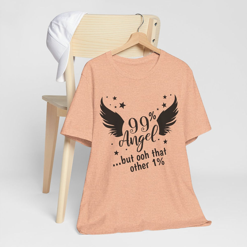 Thumbnail: Sarcastic T-Shirt 99% Angel but Oh that Other 1% Retro Expressive Apparel Gifts