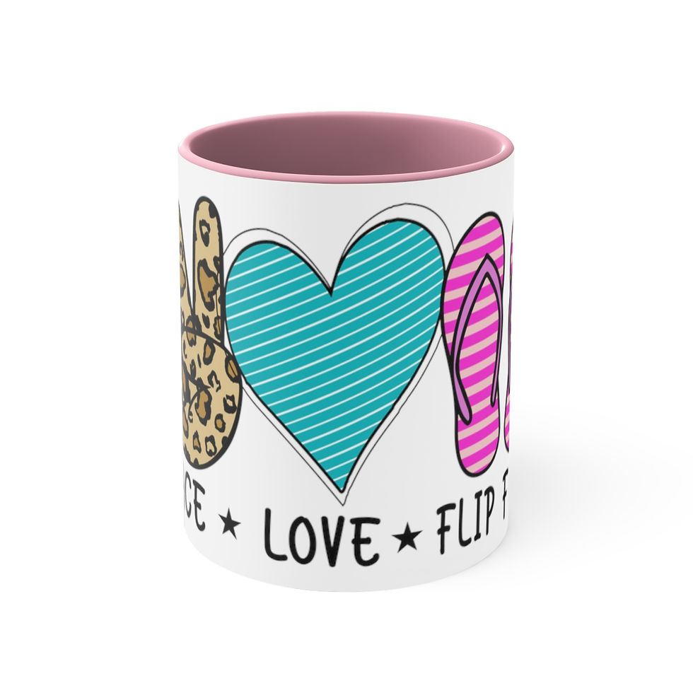 Artistic Coffee Mug Peace Love Flip Flops Mug Boho Hippie Decor Trendy gifts