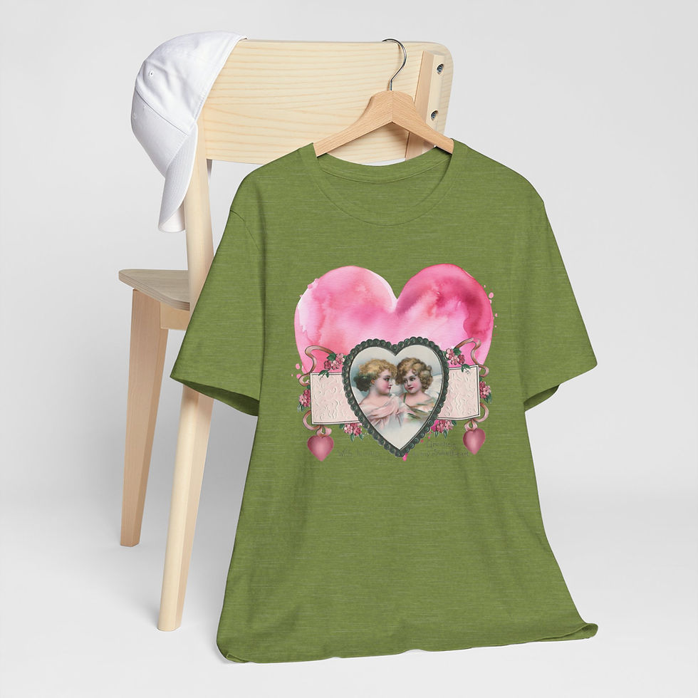 Thumbnail: Vintage Cherubs Art T-Shirt Artistic Gift Shabby Cupid Love Valentine's Day Tee