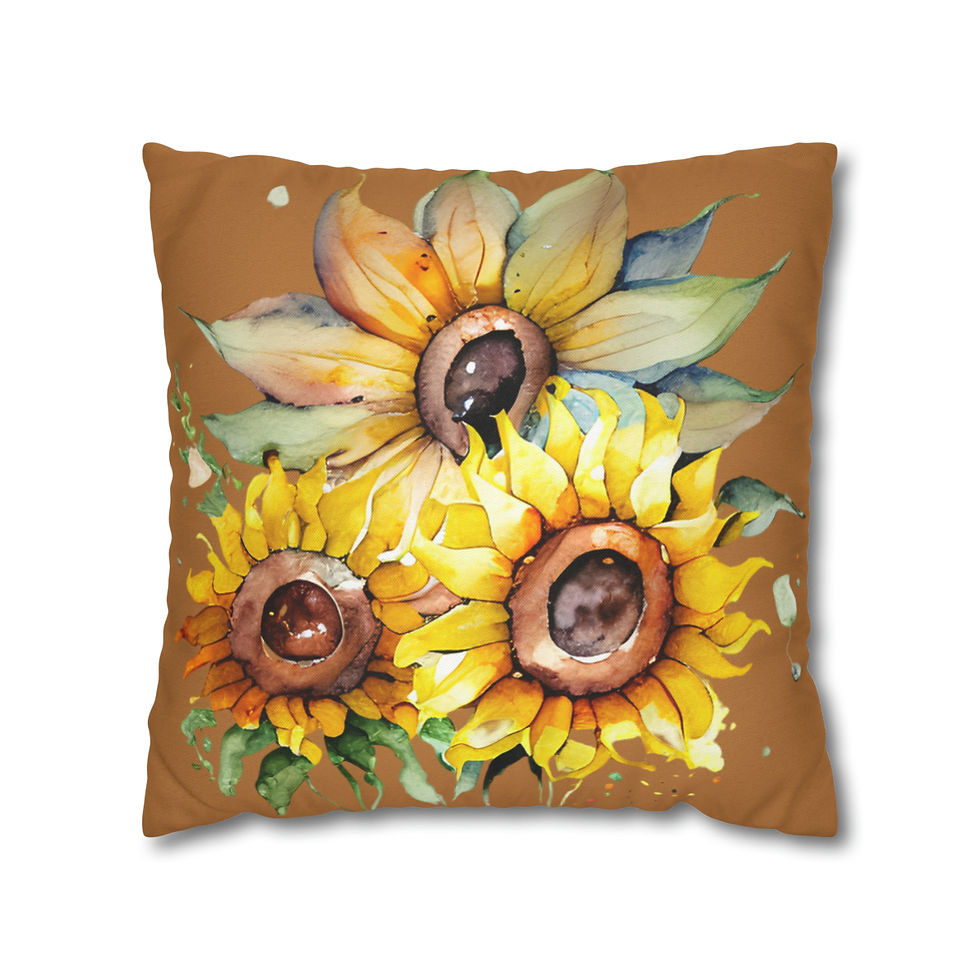 Thumbnail: Artistic Autumn Pillow cover Watercolor Sunflowers Fall Throw Pillow case