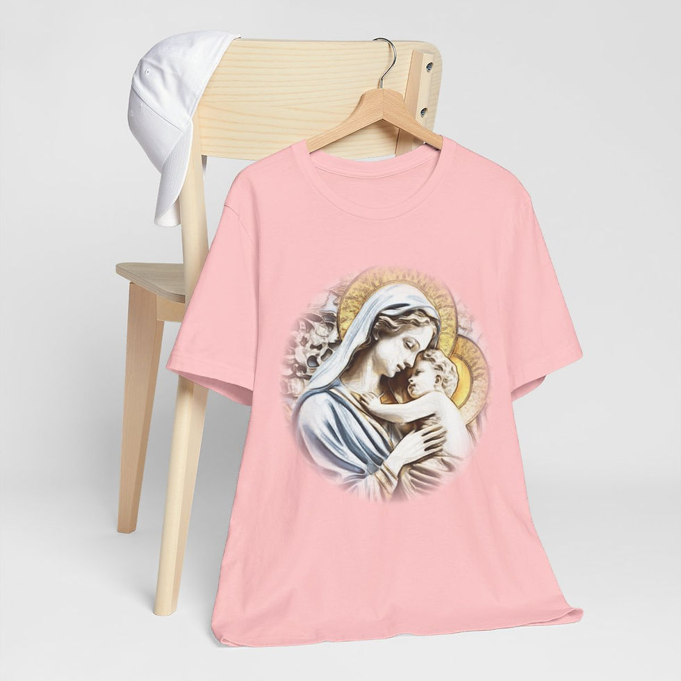 Thumbnail: Vintage Virgin Mary T-Shirt Madonna & Child Unisex Religious Art Catholic Gift