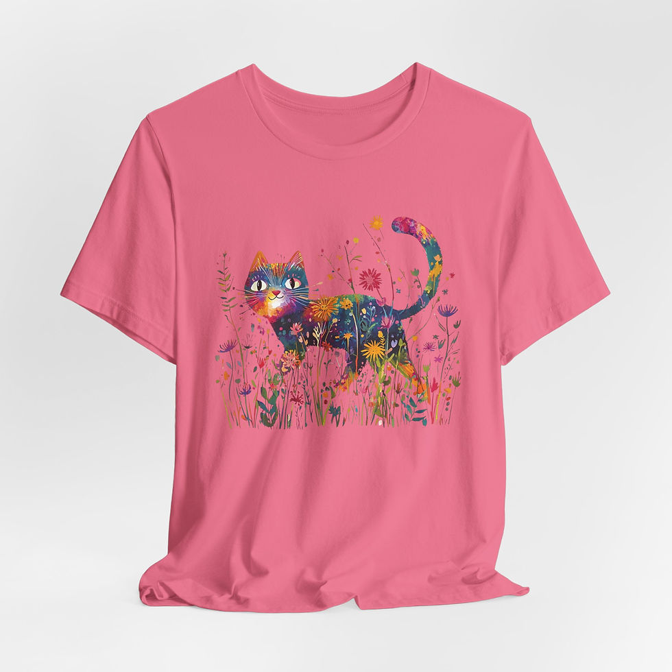 Thumbnail: Artistic Cat T-Shirt Shabby Boho Kitten Art Hippie Cat Lover Gift