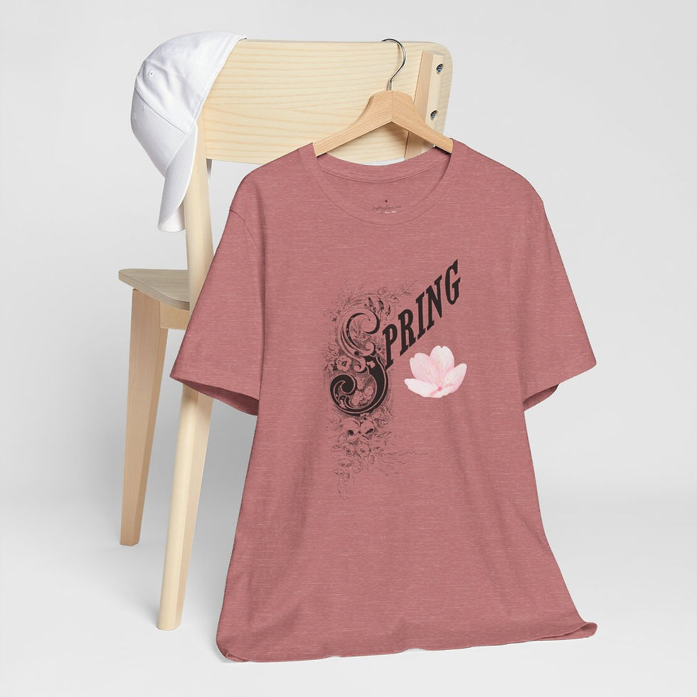Thumbnail: Artistic T-Shirt Spring Pink Flower Vintage style Art Tee Expressive Gifts