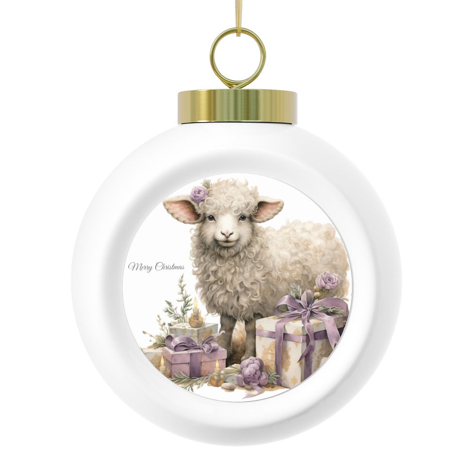 Thumbnail: Shabby Chic Vintage Lamb Christmas Ornament Lavender Christmas Decor Gifts