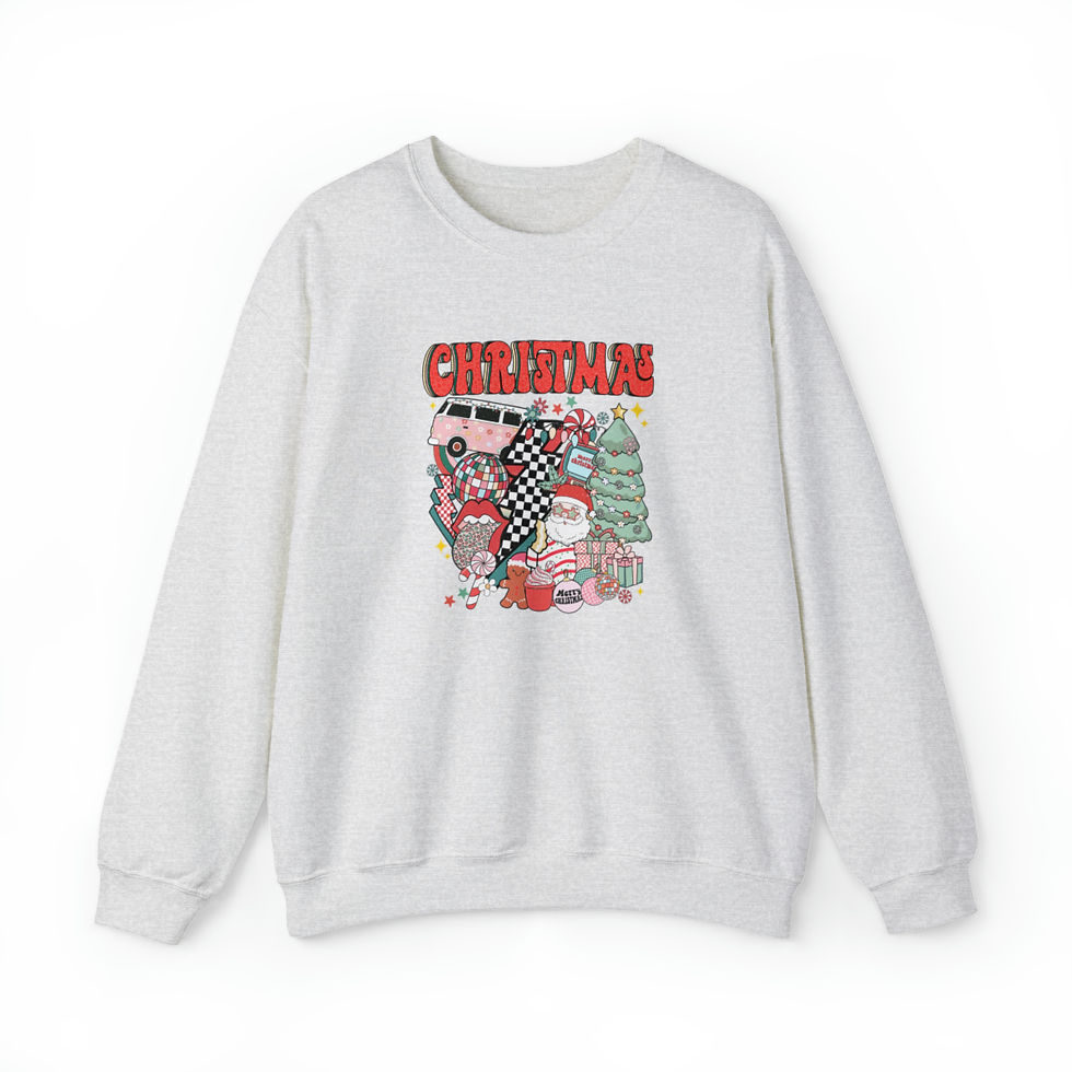 Thumbnail: Retro Christmas Sweatshirt Vintage Hippie style Holiday Apparel