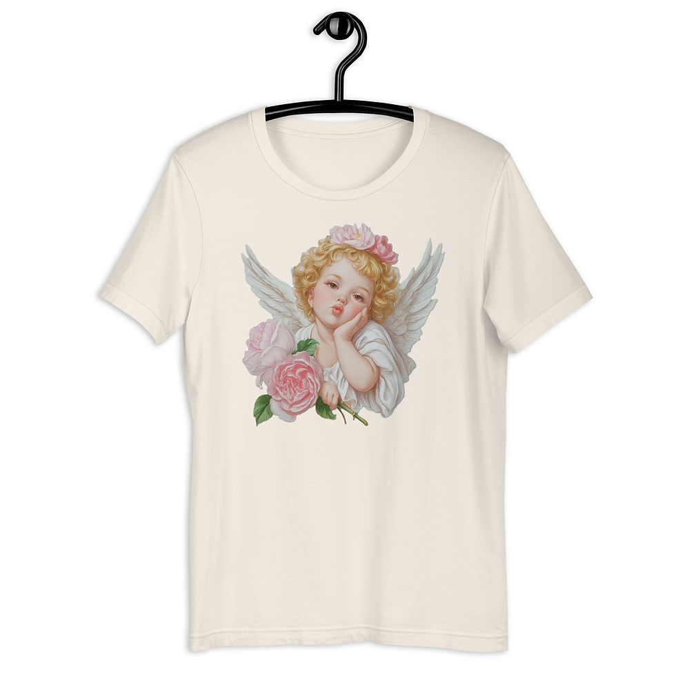 Thumbnail: Shabby Chic Cherub T-Shirt, Wearable Art, Artistic Gift, Victorian Angel