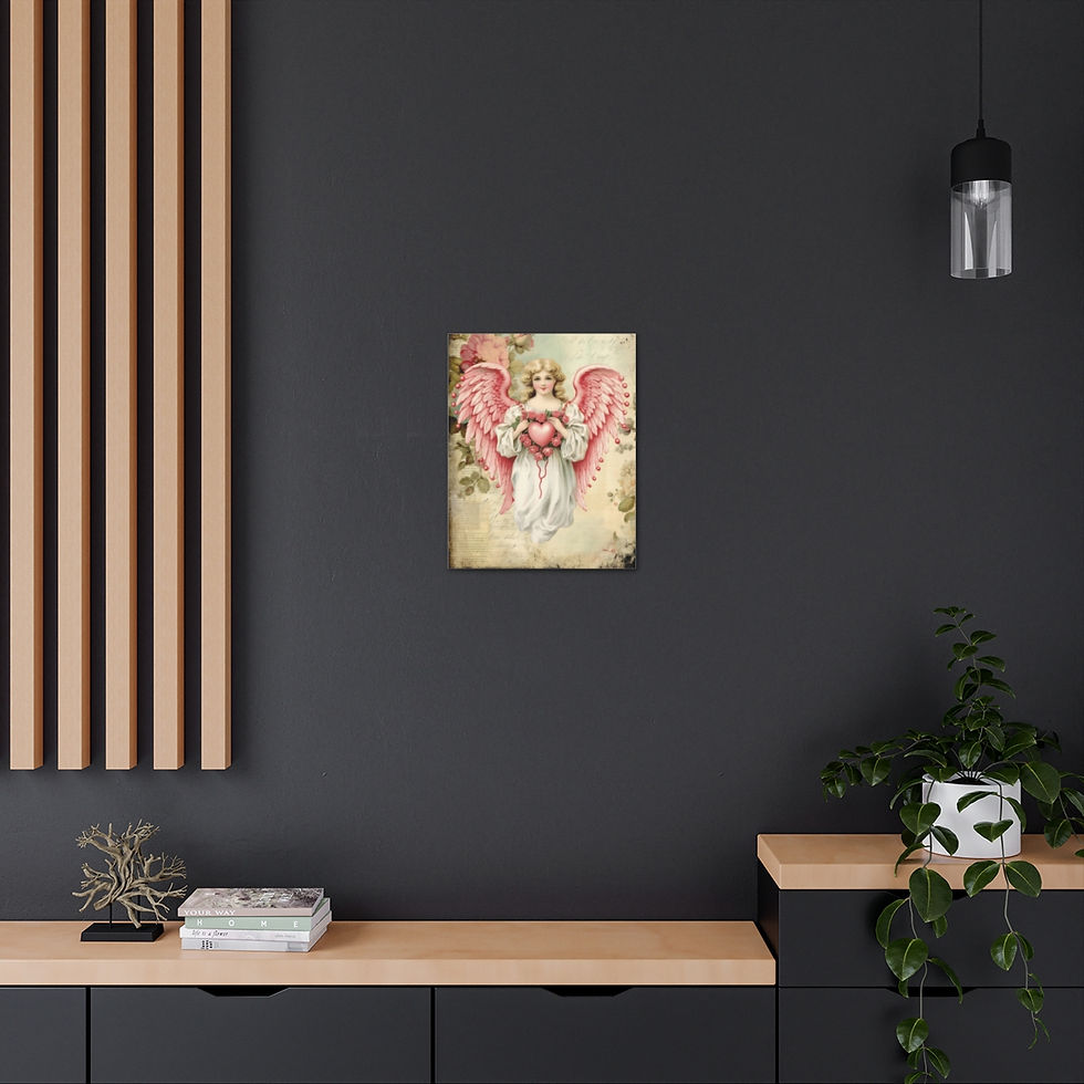 Thumbnail: Shabby Victorian Angel Art Canvas Artwork Vintage Angelic French Cottage Print