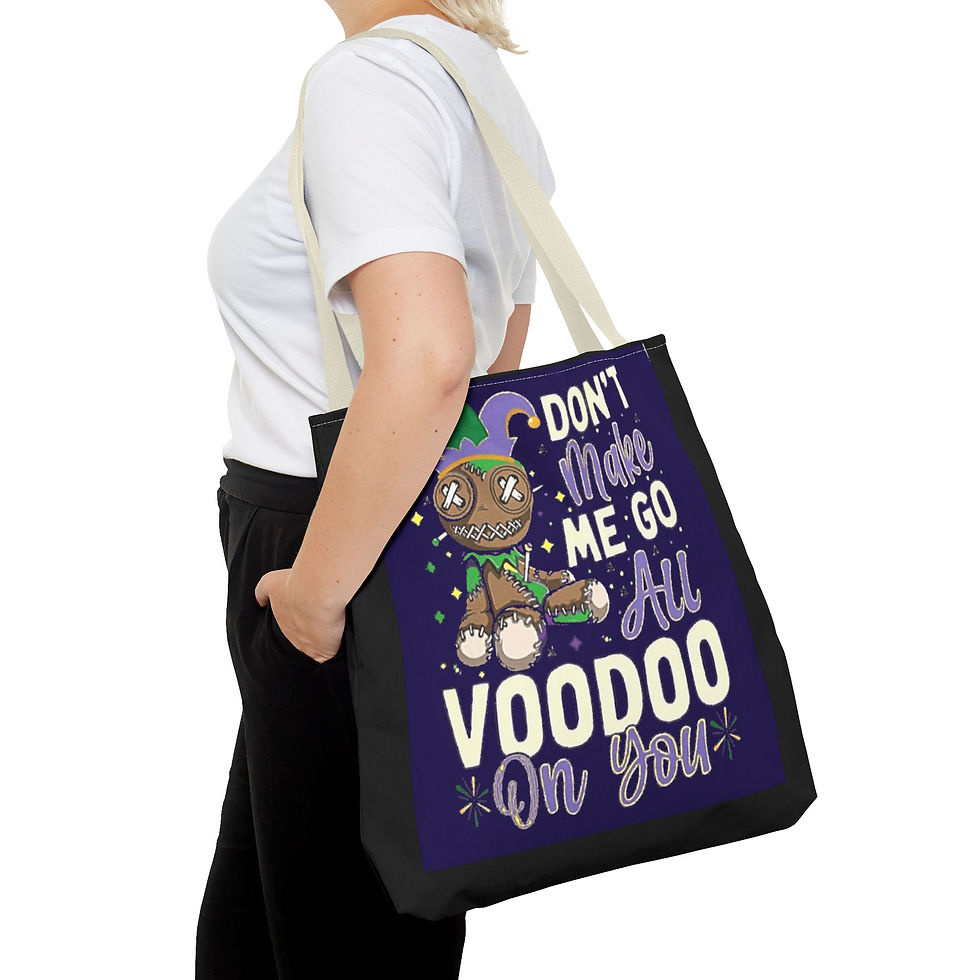 Thumbnail: Sarcastic Esoteric Tote Bag Don't Make Me go all Voodoo on You Expressive Gift