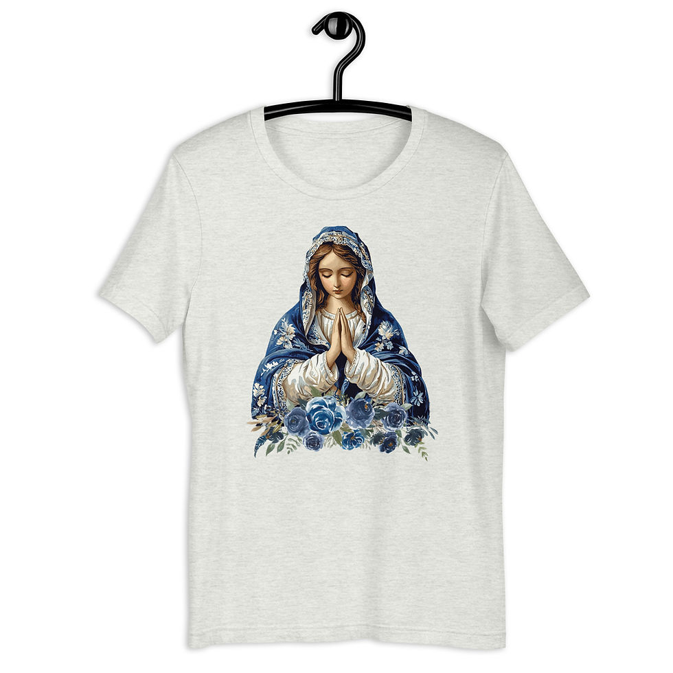 Thumbnail: Artistic Virgin Mary T-Shirt Catholic Faith Wearable Art French Mother Mary Tee