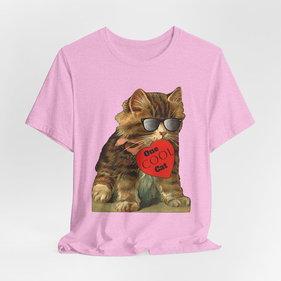Thumbnail: Cat Lover T-Shirt One Cool Cat in Sunglasses Funny Expressive Vintage Retro Art