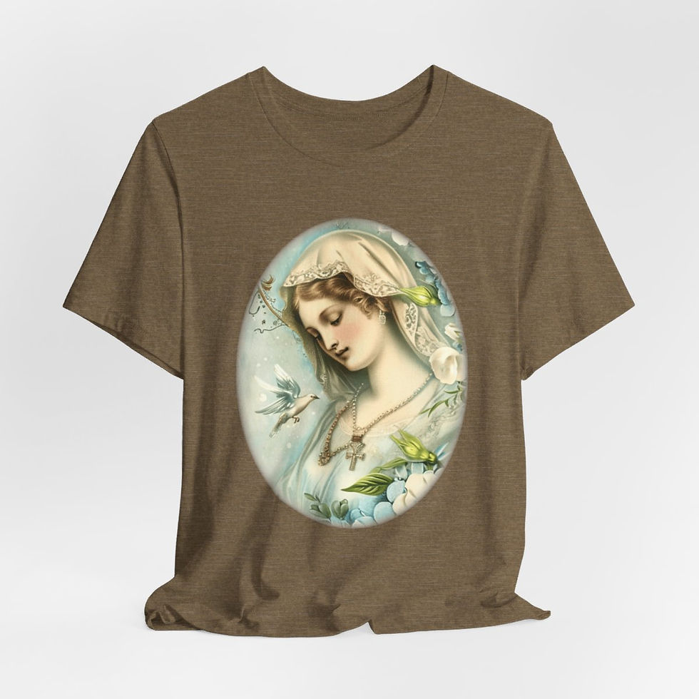Thumbnail: Shabby Virgin Mary T-Shirt Religious Wearable Art Tee Artistic Catholic Gifts