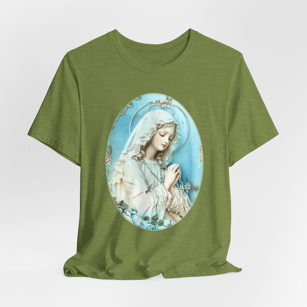 Thumbnail: Shabby Virgin Mary T-Shirt Religious Wearable Art Tee Artistic Catholic Gifts