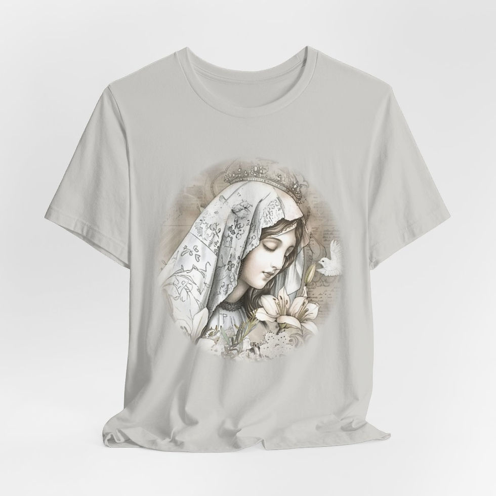 Thumbnail: Vintage Virgin Mary T-Shirt Shabby Apparel Religious Art Tee Catholic Gift
