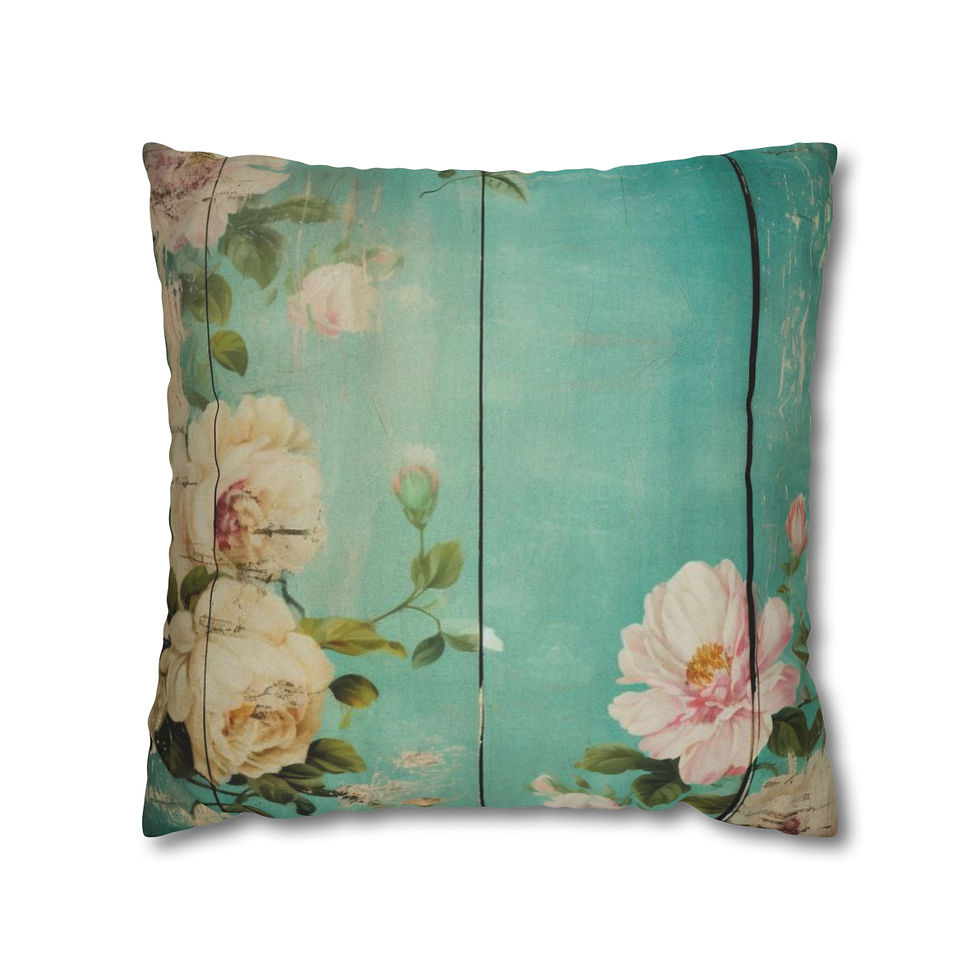 Thumbnail: Shabby Chic Victorian Roses Throw Pillow cover French Country Home Decor 