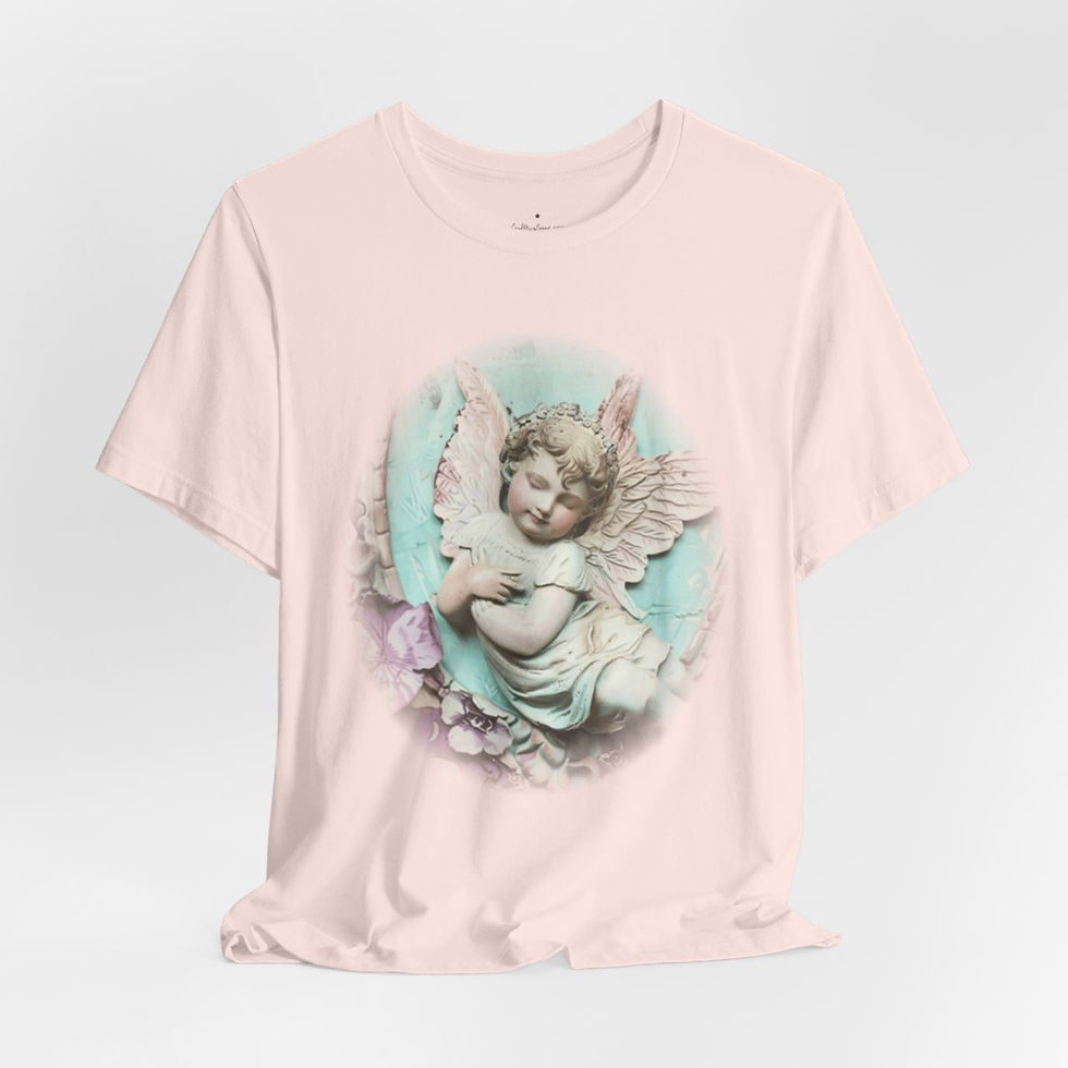 Thumbnail: Pastel French Shabby T-Shirt Vintage Cherub Angel Apparel Chic Artistic Gifts