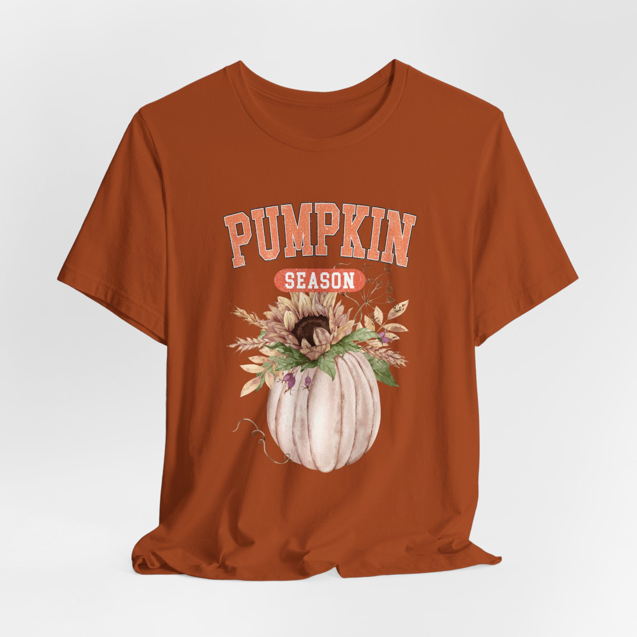 Pastel Pumpkin Season T-Shirt Fall Autumn Art Tee Trendy Artistic Apparel