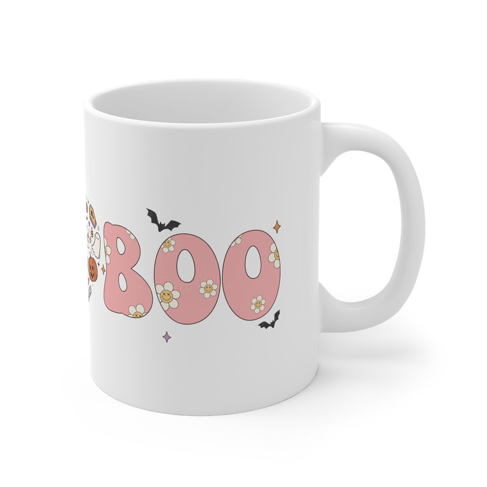 Thumbnail: Retro Halloween Coffee Mug Love Boo Artistic Holiday gifts