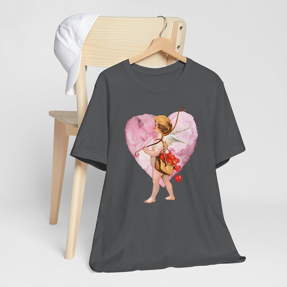 Thumbnail: Vintage Cupid T-Shirt Cherub Heart Artistic Gift Shabby Valentine's Day Tee