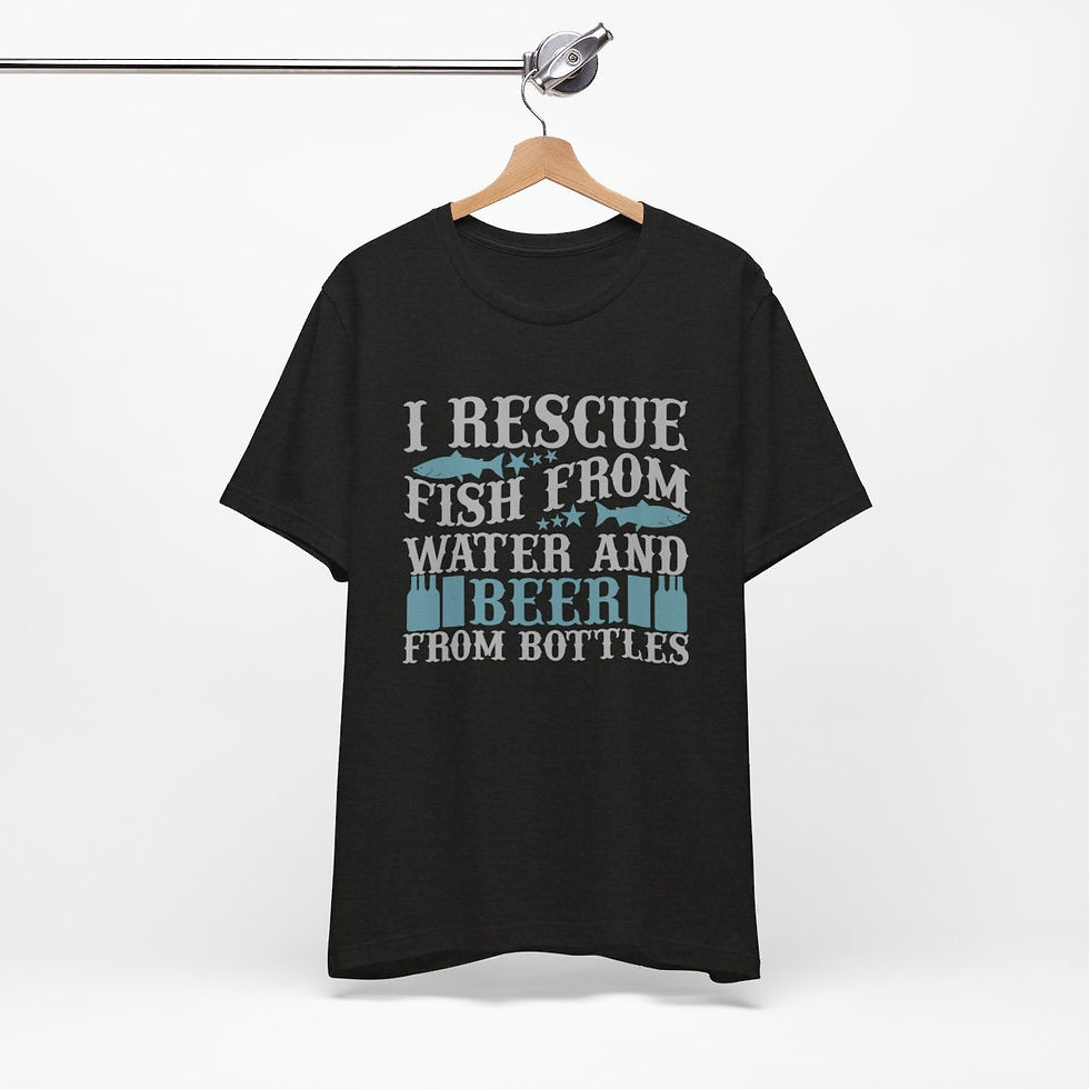 Thumbnail: Fun Fishing T-Shirt I Rescue Fish From Water & Beer From Bottles Expressive Gift