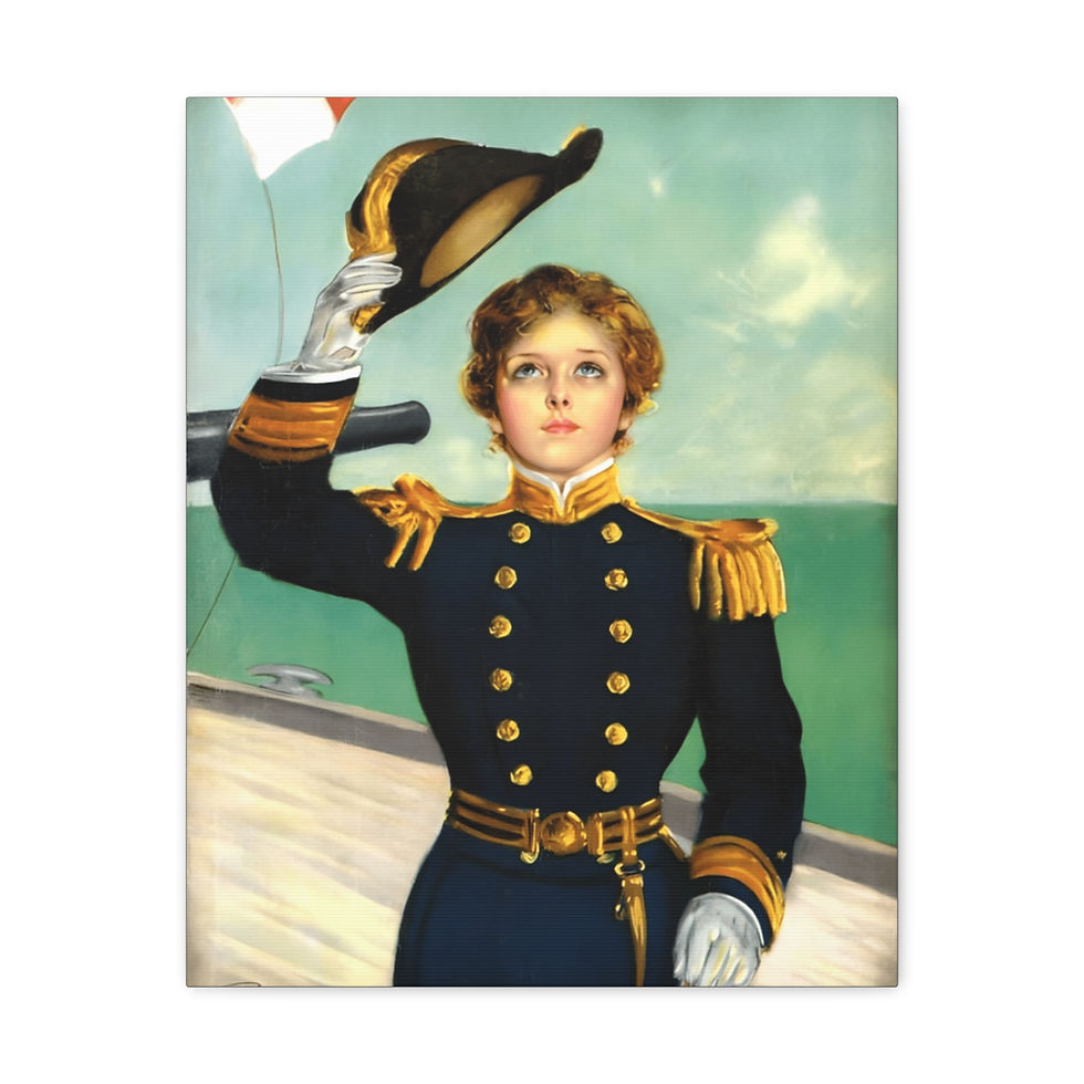 Thumbnail: Vintage Military Woman Art Canvas Print Penrhyn Stanlaws 
